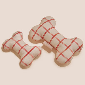 Candy Cane Red Bone Shaped Plush Toy Bundle