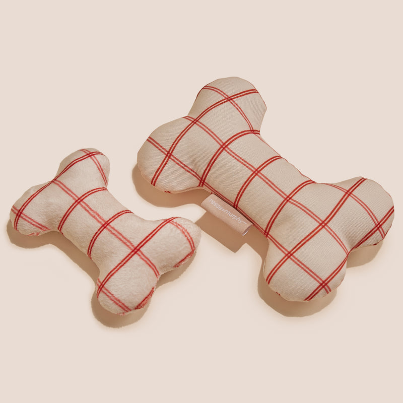 Candy Cane Red Bone Shaped Plush Toy Bundle
