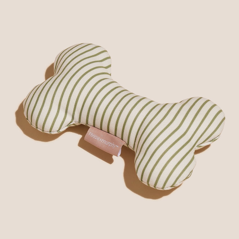 Green Striped Bone Shaped Plush Toy 8"