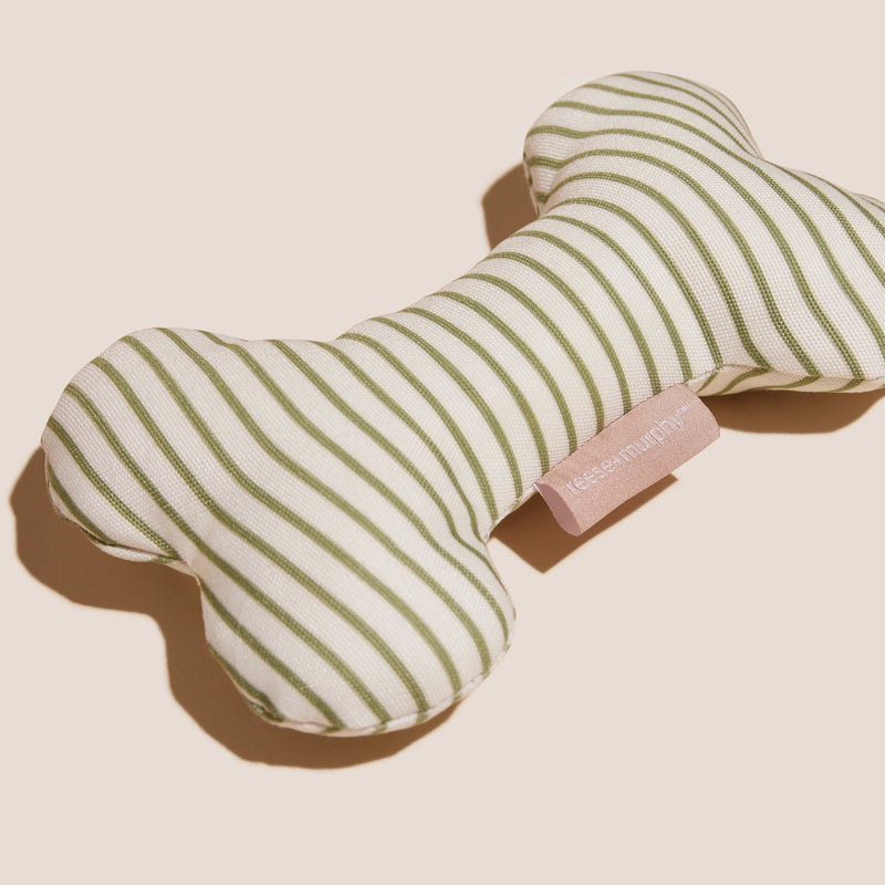 Green Striped Bone Shaped Plush Toy 8"