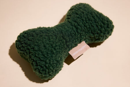 Green Sherpa Bone Shaped Plush Toy 8"