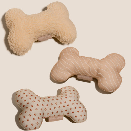 Neutral Bone Shaped Plush Toy Bundle